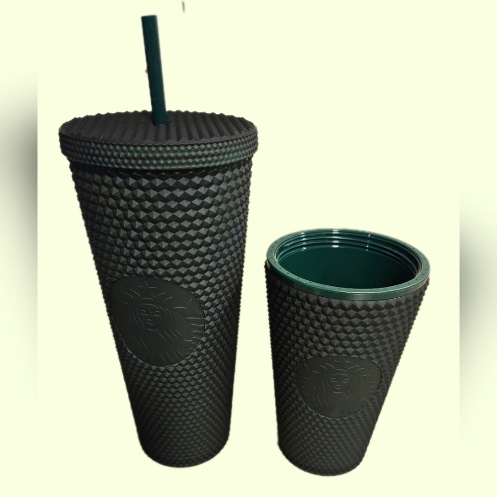 Starbucks Stud Cold Cup 24 oz Green  Tumbler plus a 16 oz cup